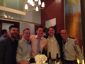 Ryan and his oldest friends. The groom is second from the right. 